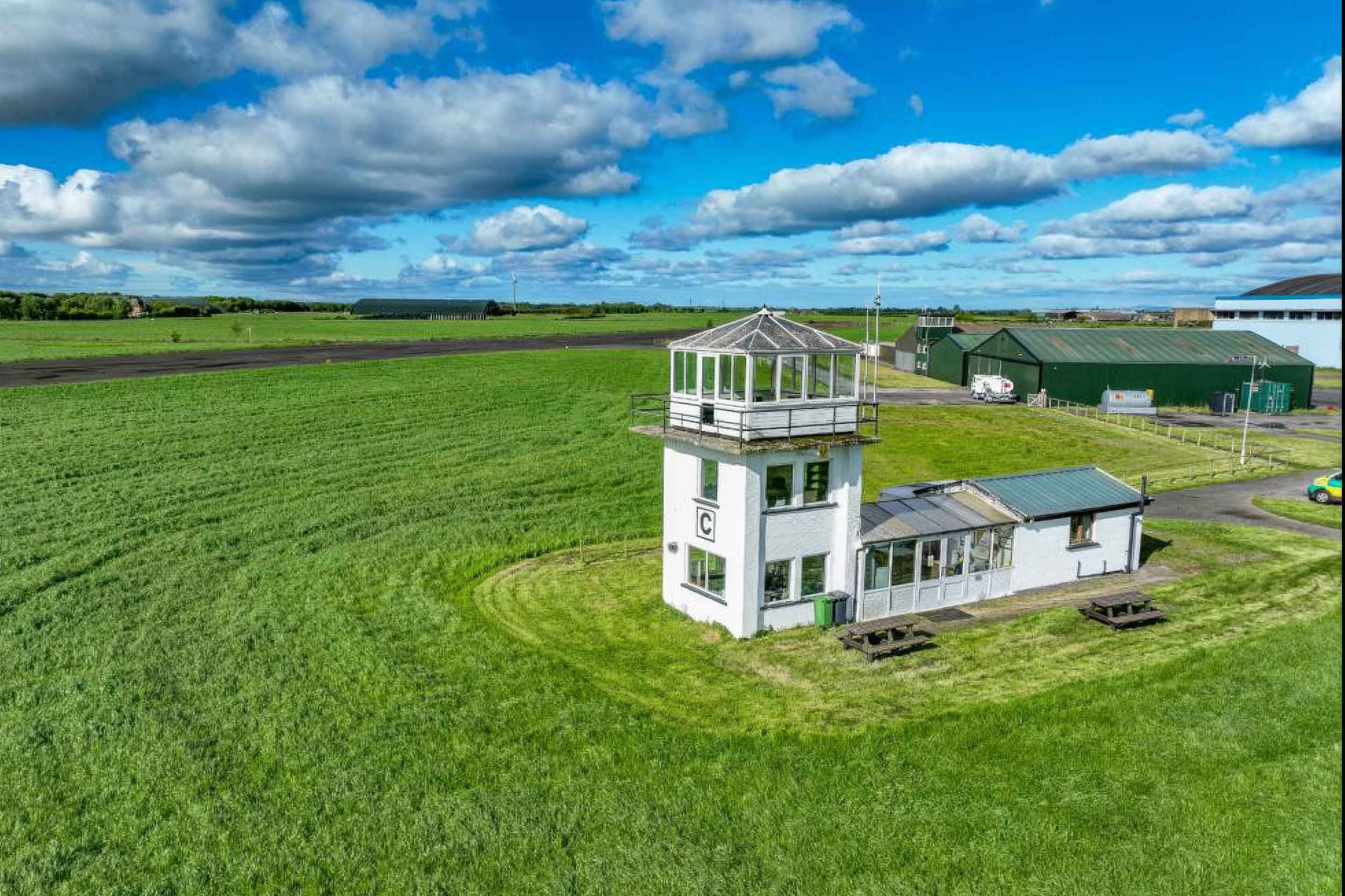 The RAF tower is still at Kirkbride Airfield
