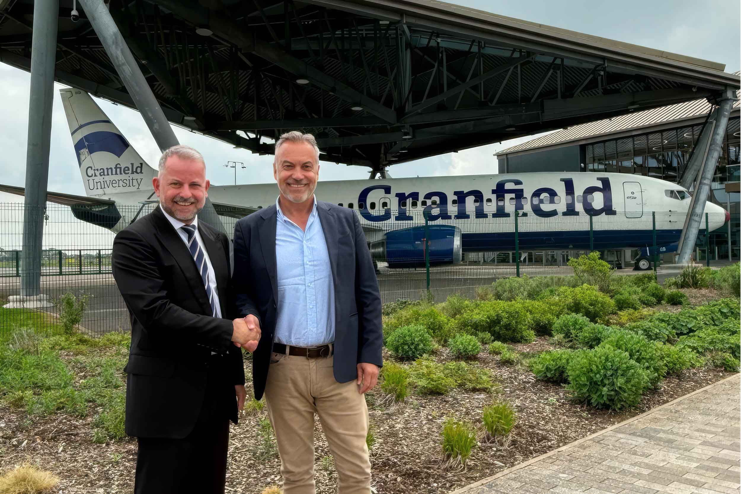 Nick Weston (right) of Weston Aviation and Robert Abbott, CEO of London Cranfield Airport