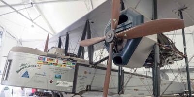 A replica of Vickers Vimy is one of the exhibits at the Brooklands Museum