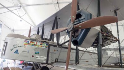 A replica of Vickers Vimy is one of the exhibits at the Brooklands Museum